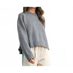 NEW BUTTERMELON tie-back sweater in grey